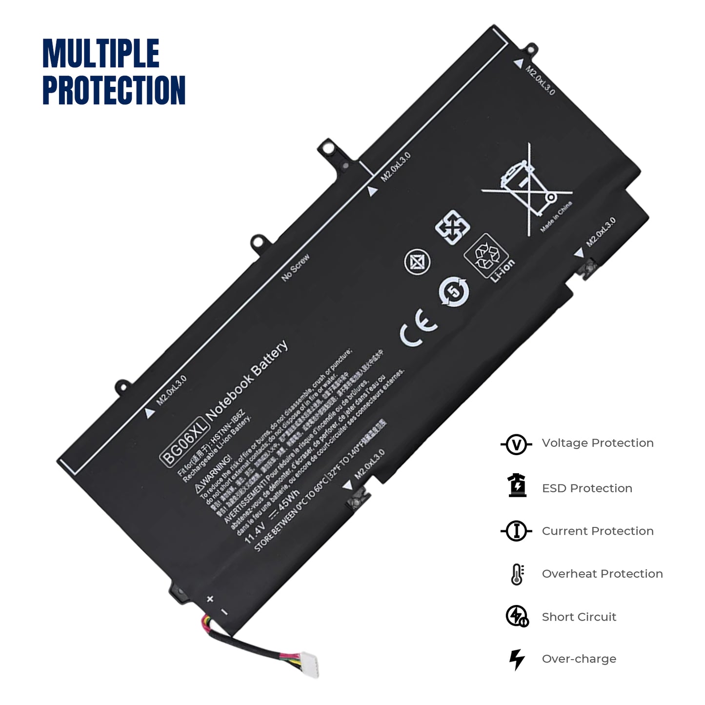 KELESY Original Laptop Battery HP BG06XL(11.4V 45Wh) For 1040 G3 HSTNN-IB6Z 805096-001 11.1v 45Wh