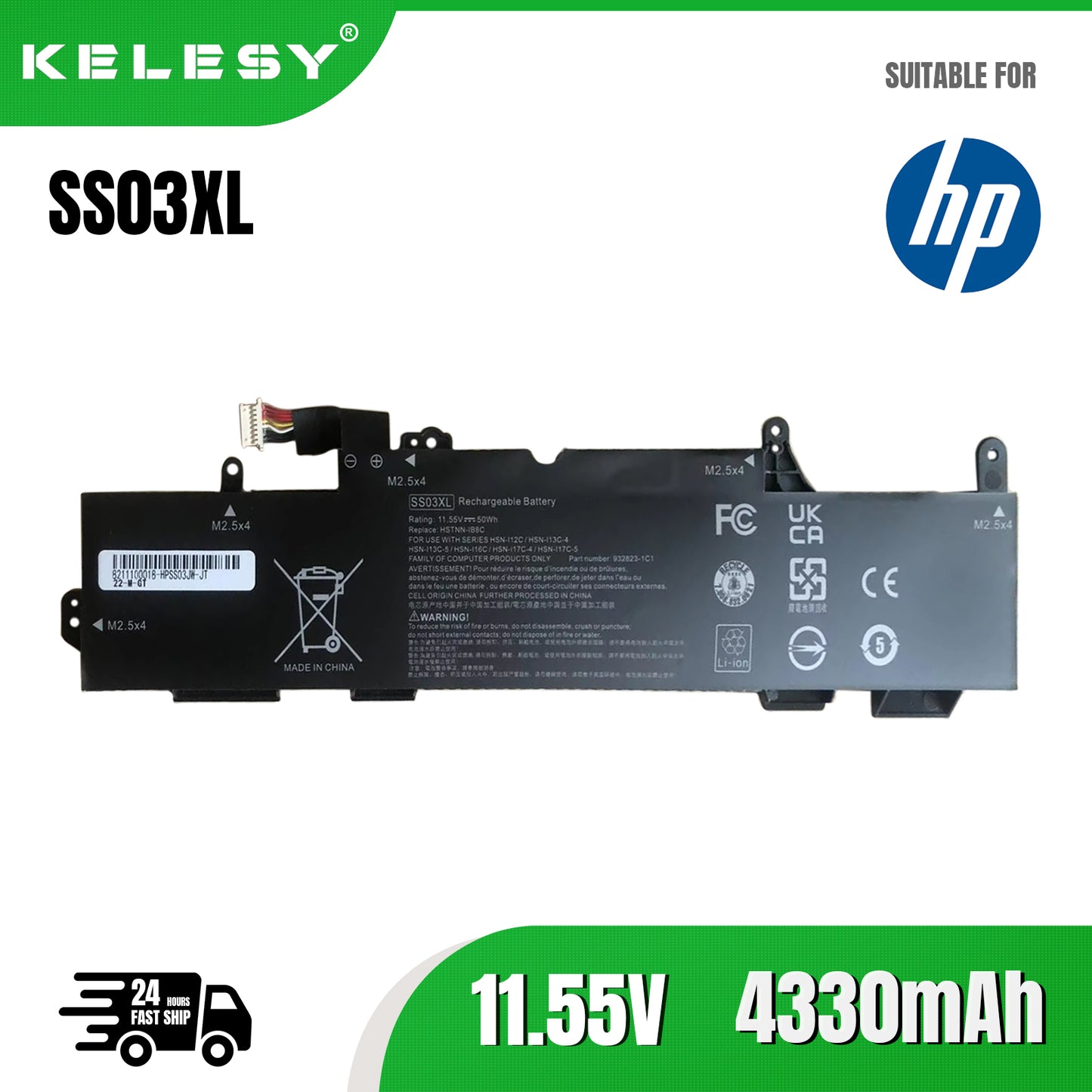 KELESY SS03XL 933321-855 Laptop Battery for HP EliteBook 840 G5 G6 730 735 740 745 830 846 G5 735 745 830 G6 ZBook 14U G5 G6 HSN-I13C-4