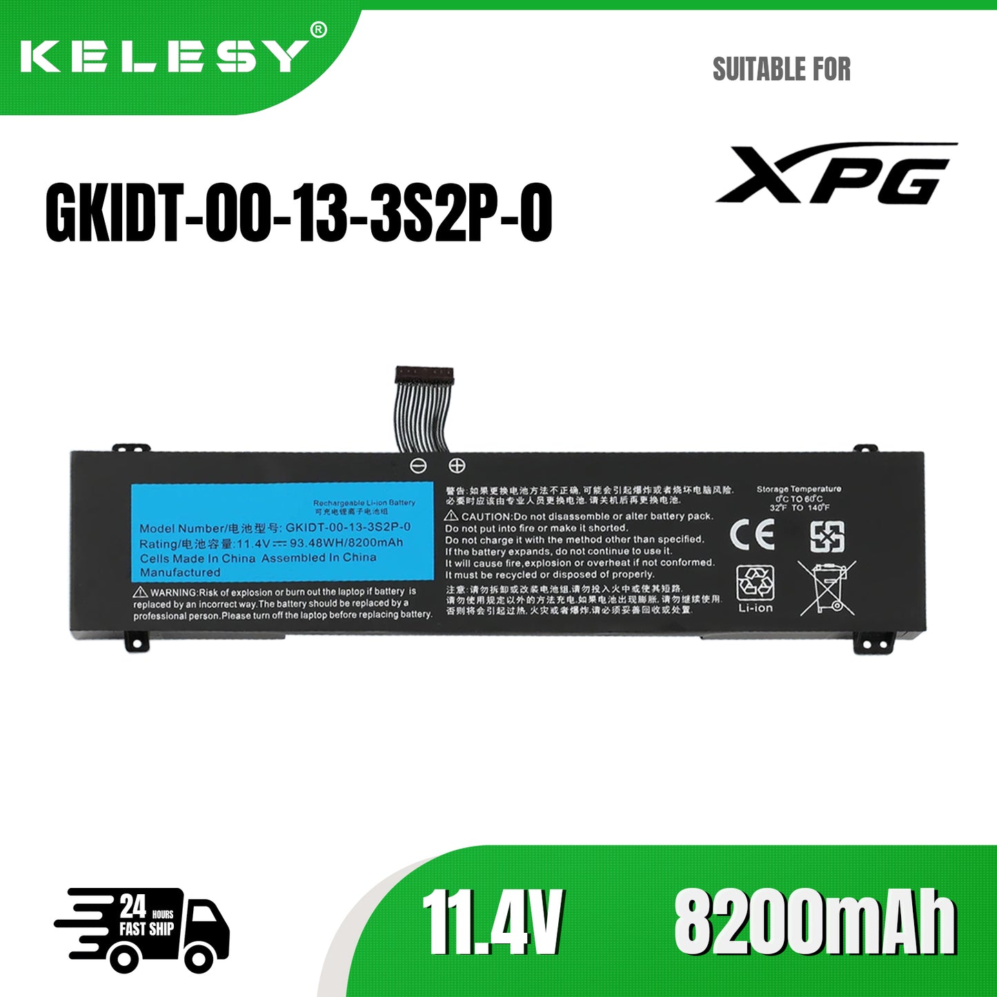 KELESY Batería de GKIDT-00-13-3S2P-0 para XPG Xenia 15, para zhenker XMG Fusion 15 XFU15L19 GKIDT-03-17-3S2P-0
