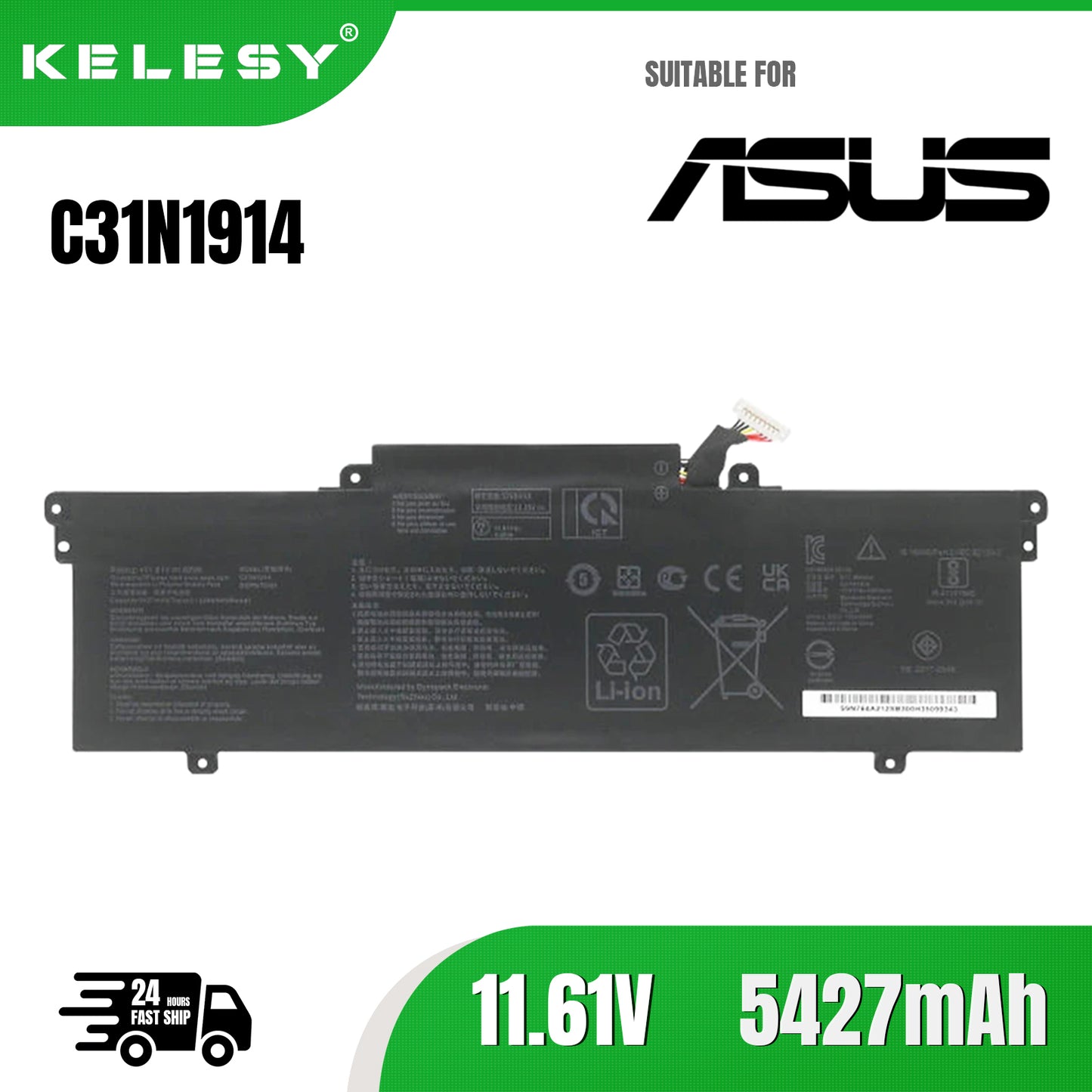 KELESY C31N1914 Laptop Battery For Asus ZenBook 14 UX435EA UX435EG UM425QA UM425UAZ Ultralight UX435EAL 13 UX425UG 63Wh