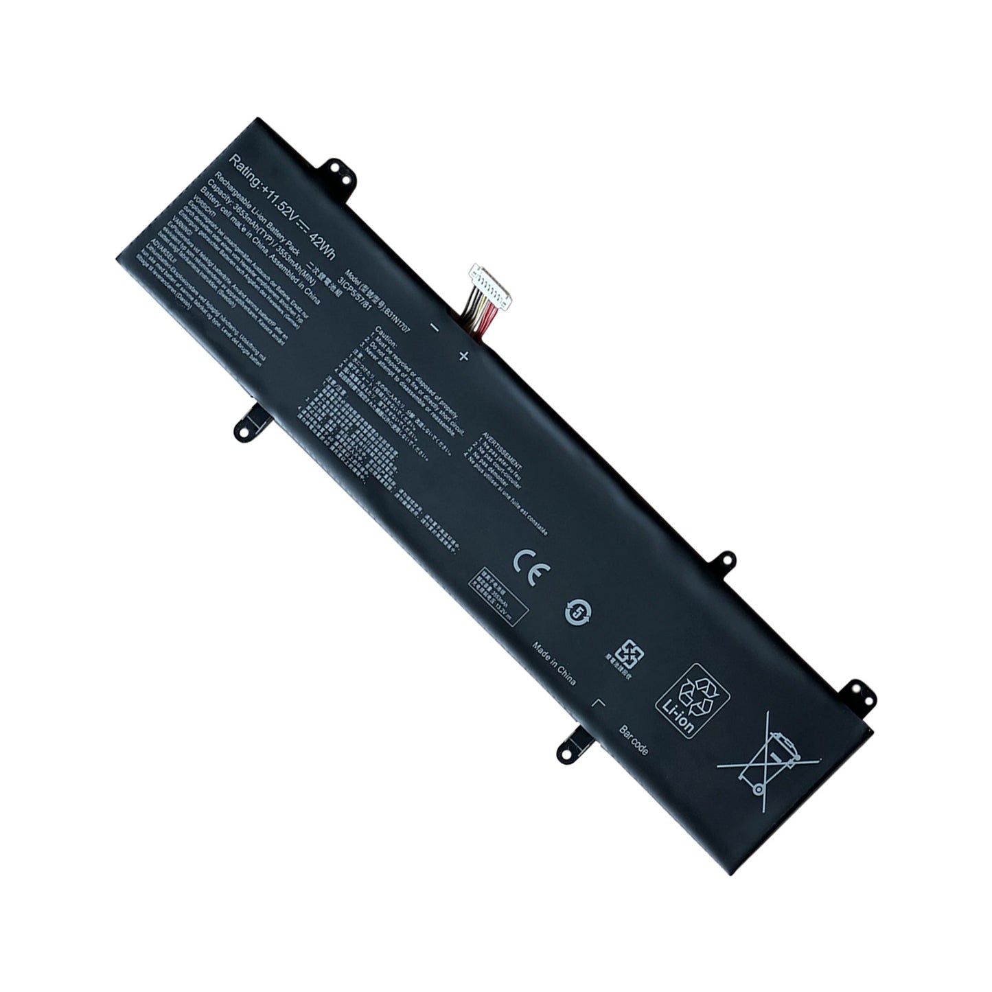 KELESY Batería para portátil ASUS Vivobook X411UA, X411UF, X411UN, X411UQ, S14, S410UA, S410UN, 11,52 V, 42WH, B31N1707
