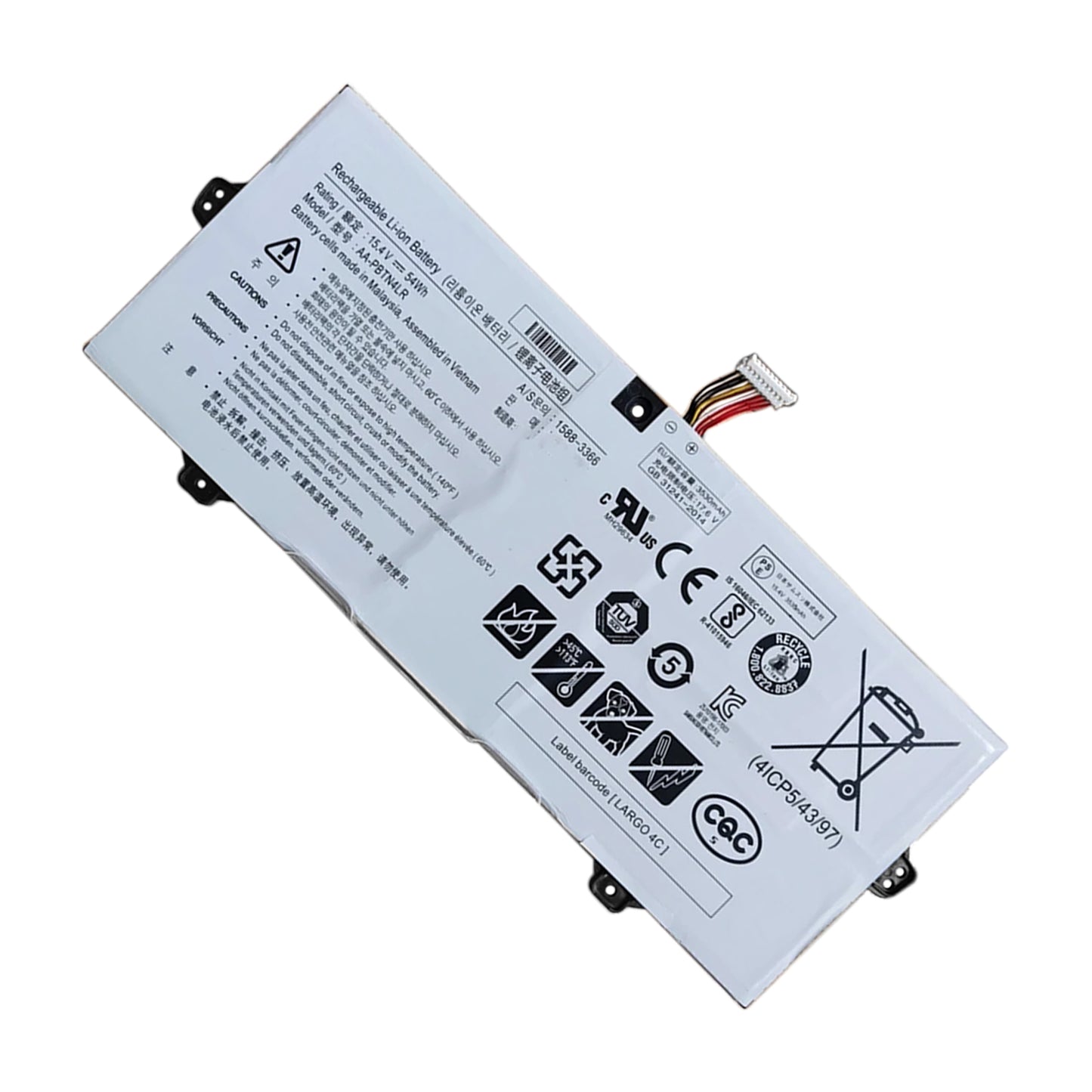 KELESY Batería de AA-PBTN4LR para ordenador portátil, accesorio para Samsung BA43-00 NOTEBook 9 PRO 15 NP940X5N NT950QAA 54WH