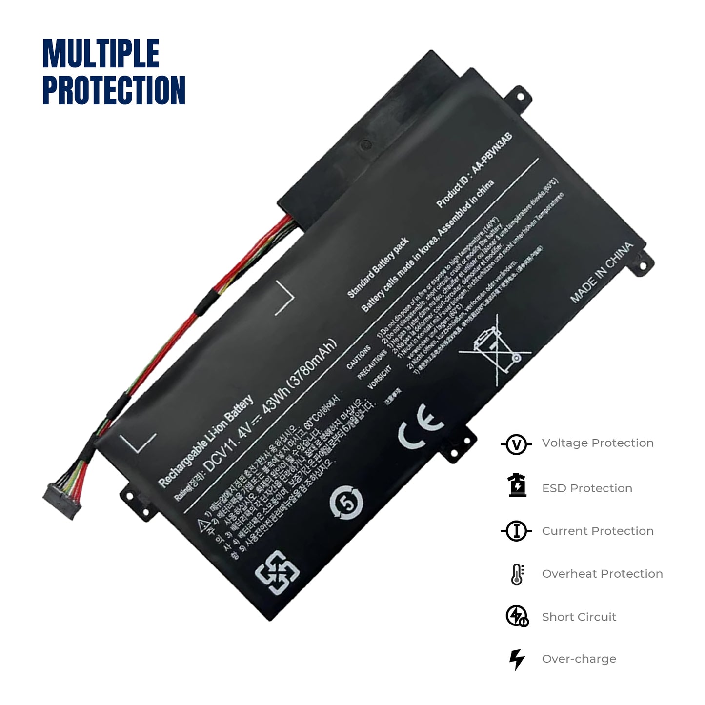 KELESY Batería de AA-PBVN3AB para ordenador portátil, pila para SAMSUNG NP370R4E, NP370R5E, NP370R5V, NP450R4E, NP450R5E