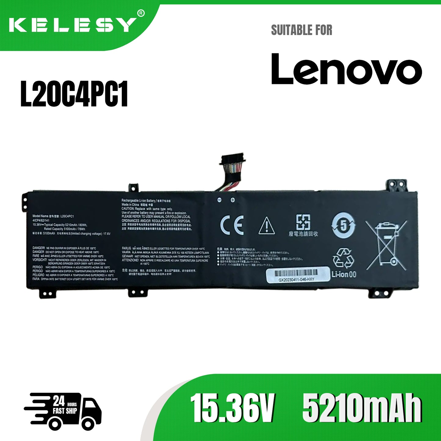 KELESY L20C4PC1 L20D4PC1 L20M4PC1 Battery For Lenovo Legion 5 Pro-16ACH6 5-15ITH6H 5-15ACH6 Legion 7-16ITHg6 7-16ACHg6 15.36V