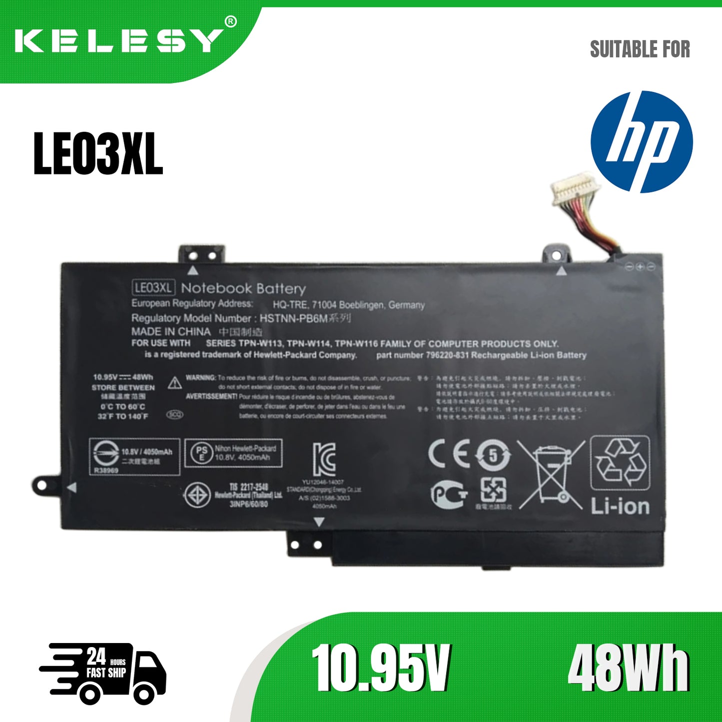 KELESY LE03XL LE03048XL TPN-W113 W114L W116 HSTNN-YB5Q PB6M Battery For HP Envy X360 M6 W101dx W102dx W103dx W010dx 15-W100NT