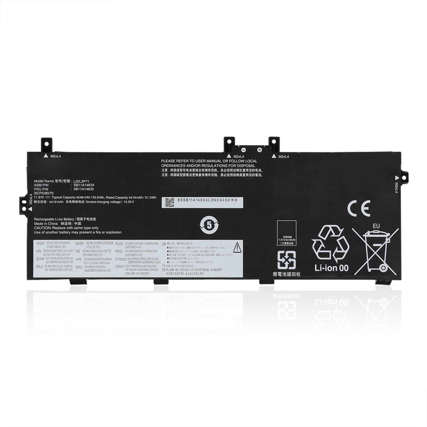 KELESY L20L3P71 L20M3P71 Laptop Battery for Lenovo ThinkPad X13 Yoga Gen 2 2021 Gen 3 2022 Series L20C3P71 11.61V 4548mAh