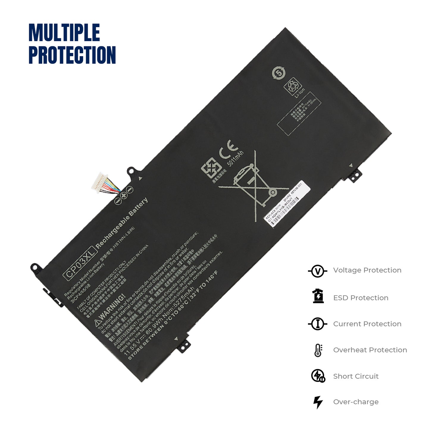 KELESY 60.9WH CP03XL Battery for HP Spectre x360 13-ae049ng 13-ae040ng 13-ae011ur 13-ae052nr 929066-421 929072-855 HSTNN-LB8E