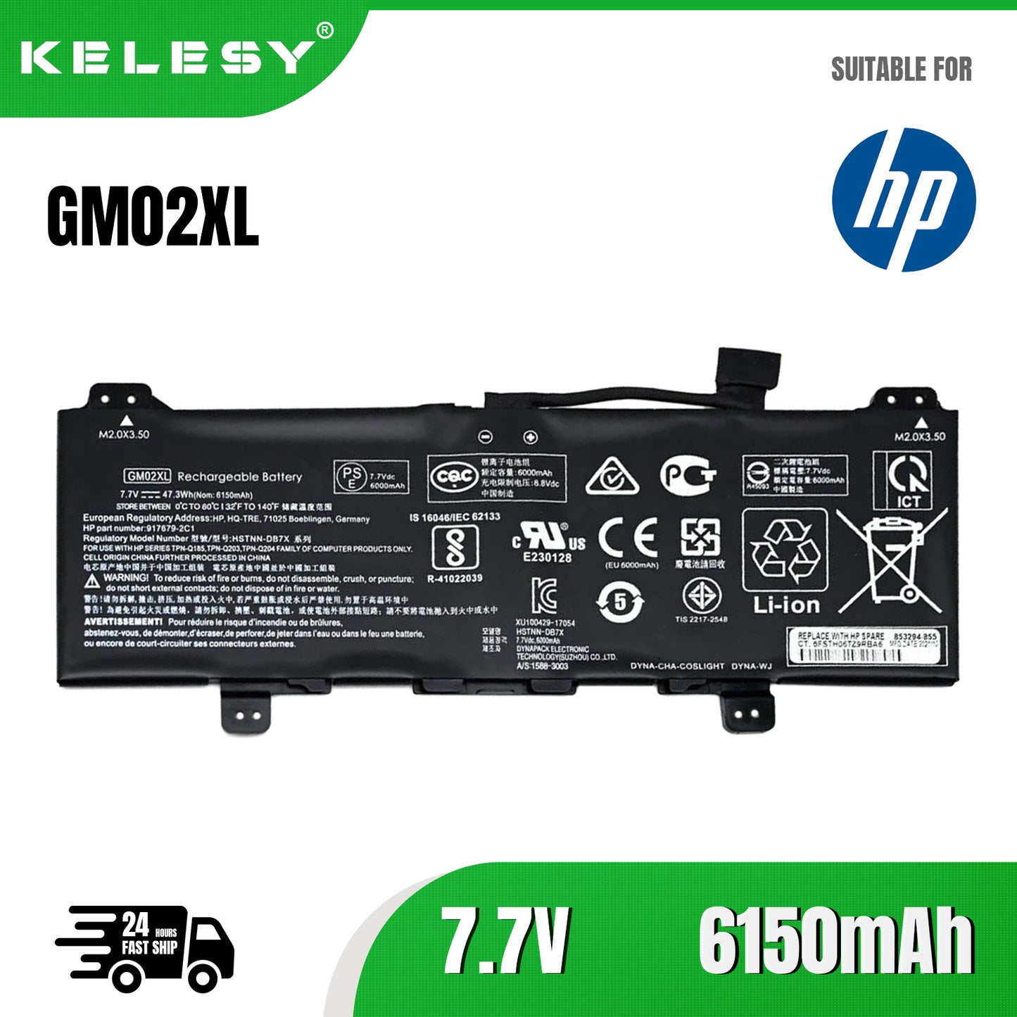 KELESY GM02XL Laptop Battery For HP Chromebook 14 G5 Chromebook X360 11 G1 Series 917679-271 HSTNN-DB7X HSTNN-UB7M GM02
