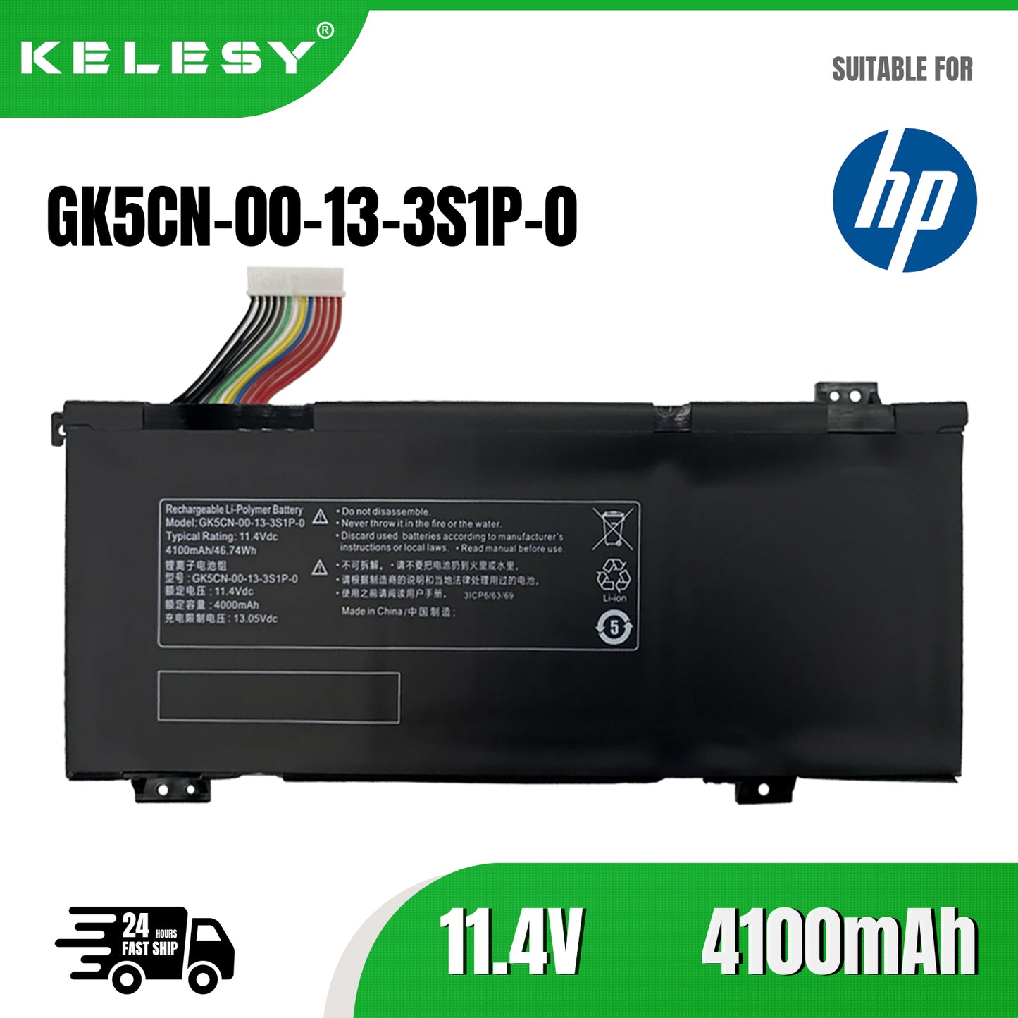 KELESY GK5CN-00-13-3S1P-0 Battery For HP MECHREVO X8Ti Z2 MACHENIKE T90 Plus T90-T3p F117-B F117-B6 GK5CN GK5CN4Z GK7CN6Z