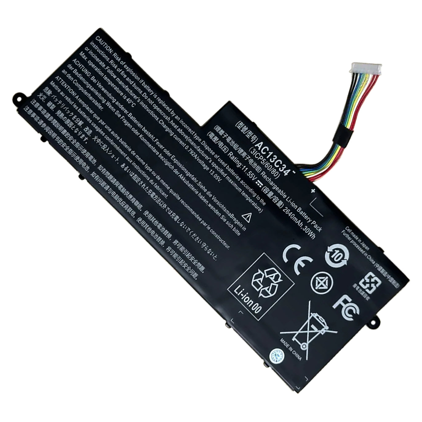 KELESY AC13C34 Laptop Battery For Acer Aspire V5-122P V5-132 E3-111 E3-112 ES1-111M MS237 KT.00303.005 11.4V 2640mAh/30WH