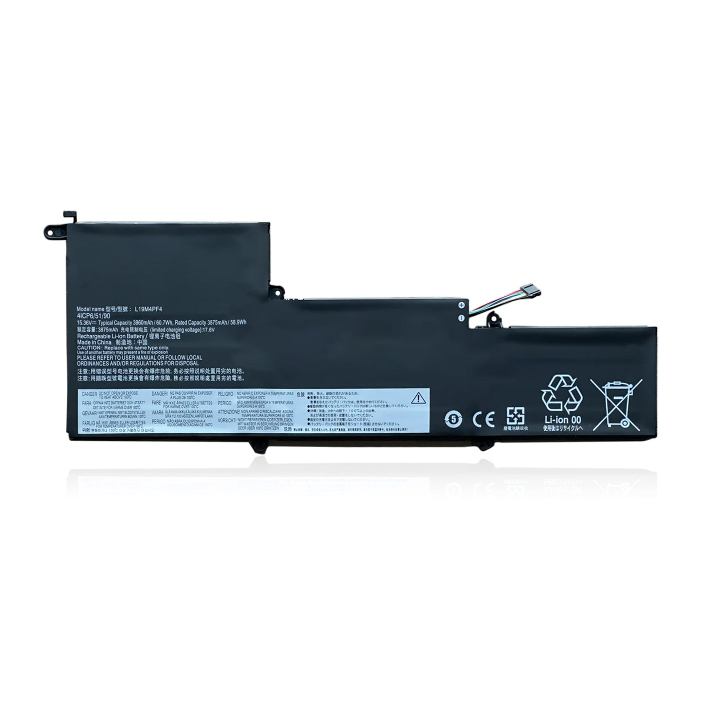 KELESY Batería para portátil Lenovo Ideapad Yoga Slim 7-14IIL05 7-14ARE05 15,36 V 60.7WH, L19M4PF4, L19D4PF4, L19C4PF4
