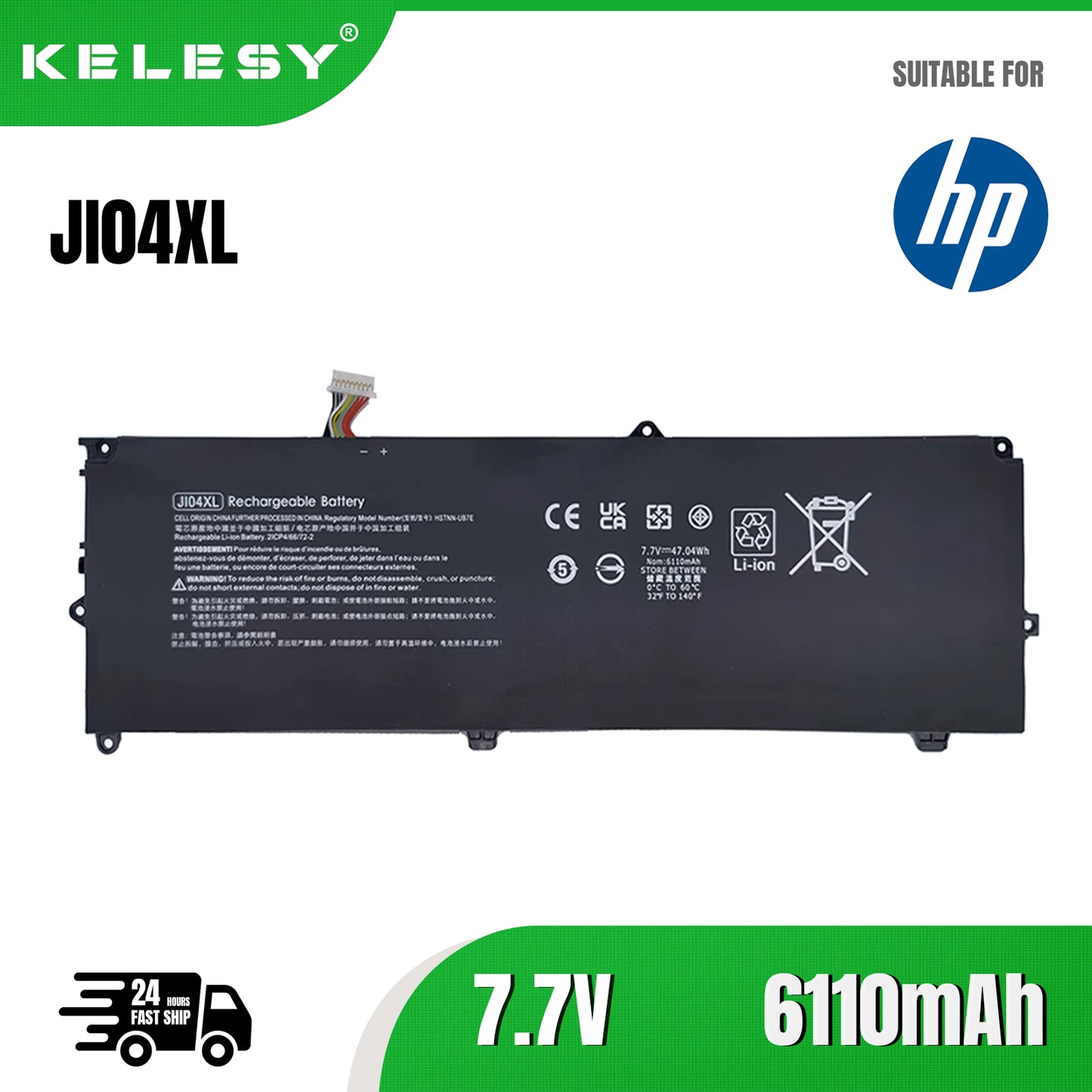 KELESY JI04XL Laptop Battery Replacement for Hp Elite X2 1012 G2 Elite X2 1012 G2-1LV76EA Series JI04XL JI04047XL 901307-541