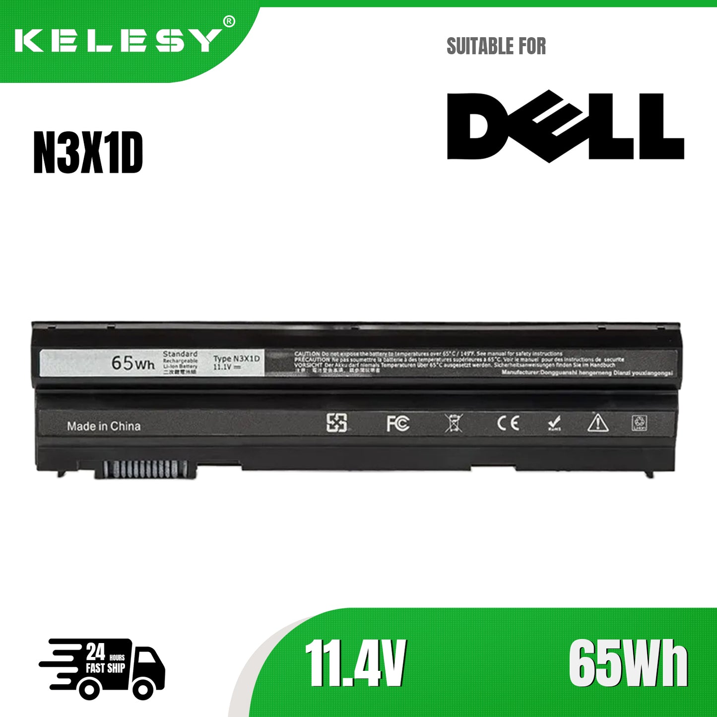 KELESY N3X1D Laptop Akku für DELL Latitude E5420 E5430 E5520 E5530 E6420 E6520 E6430 E6440 E6530 E6540 Korea Zelle 65WH