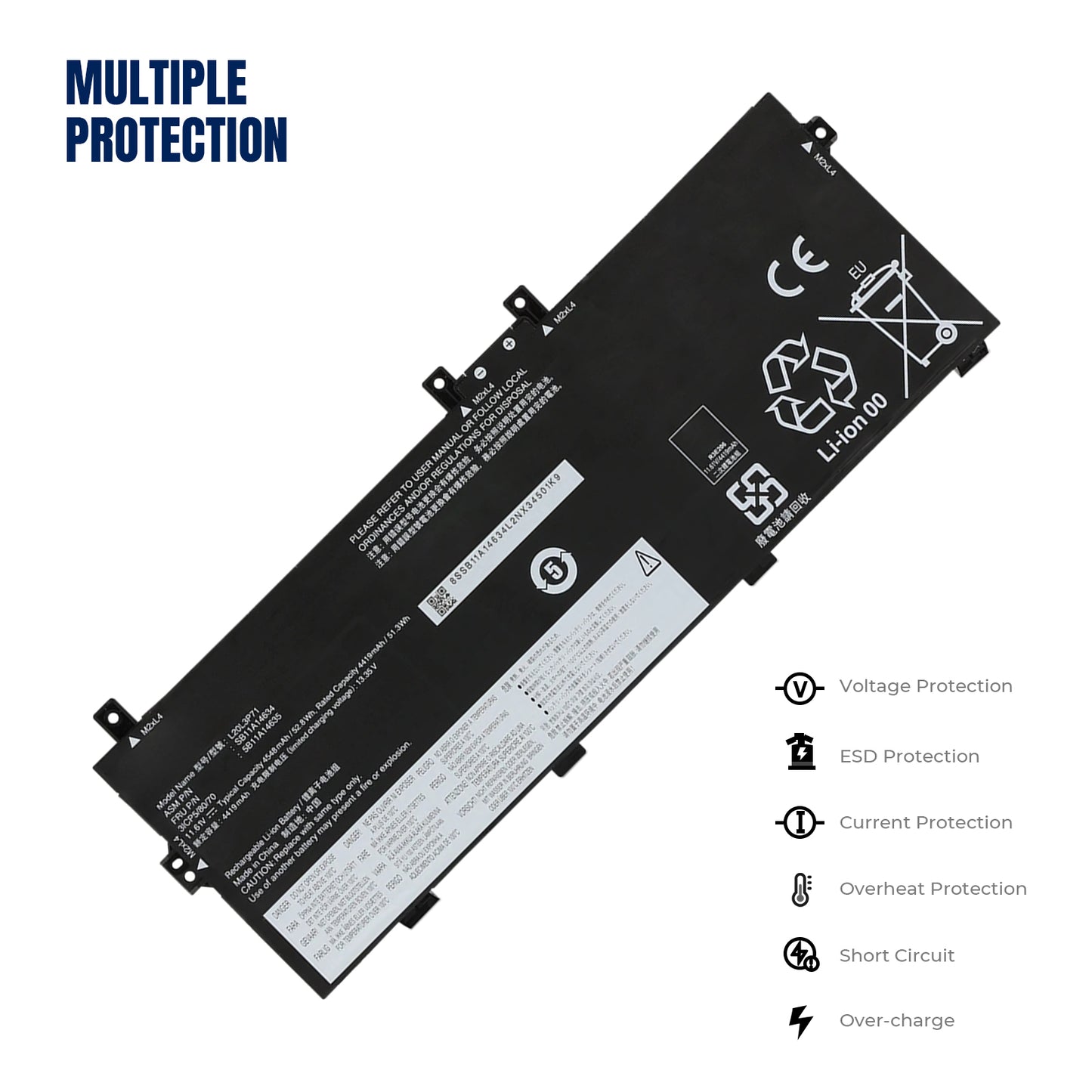 KELESY L20L3P71 L20M3P71 Laptop Battery for Lenovo ThinkPad X13 Yoga Gen 2 2021 Gen 3 2022 Series L20C3P71 11.61V 4548mAh