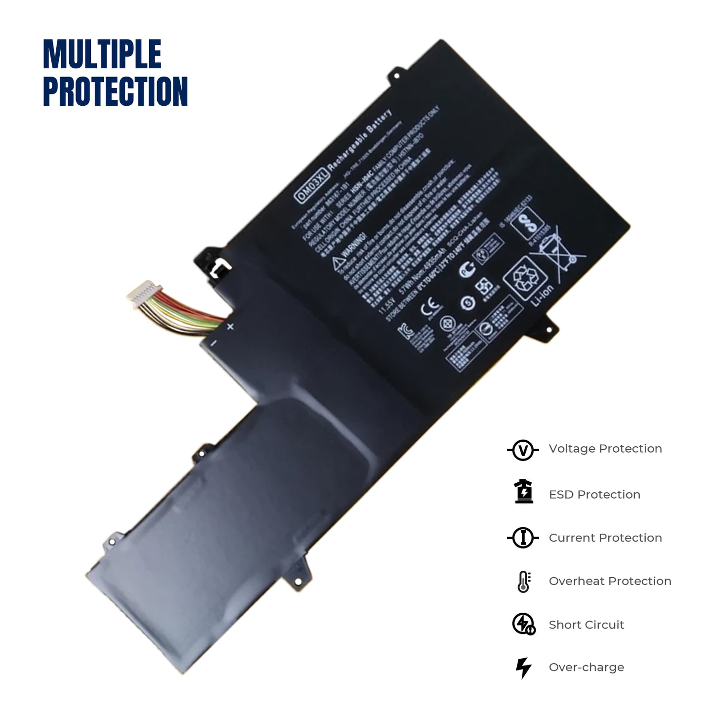 KELESY OM03XL 11.55V 57WH Battery For HP Elitebook x360 1030 G2 HSTNN-IB7O HSTNN-IB70 HSN-I04C 863167-171 863167-1B1