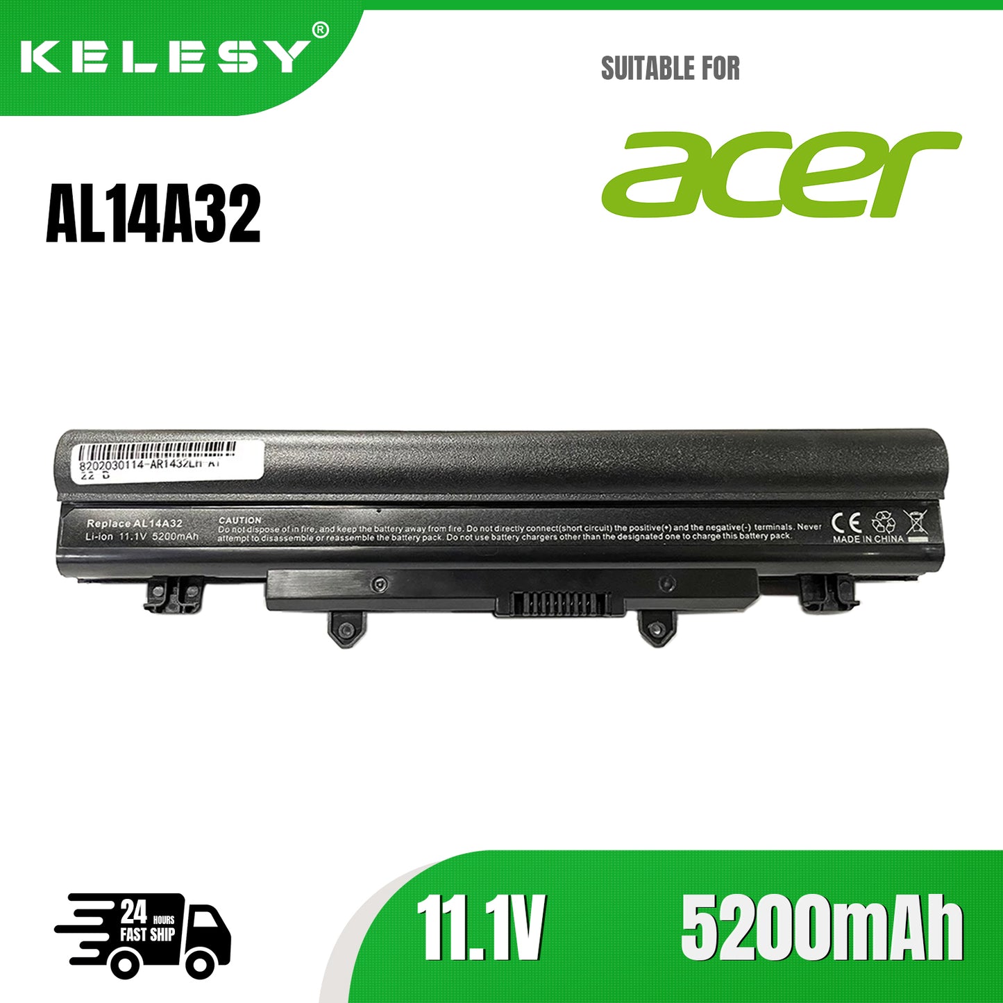 KELESY AL14A32 Laptop Battery For Acer Aspire E1-571 E1-571G E5-421 E5-471 E5-511 E5-571 E5-531 E5-571P E5-521 E5-551G V3-472