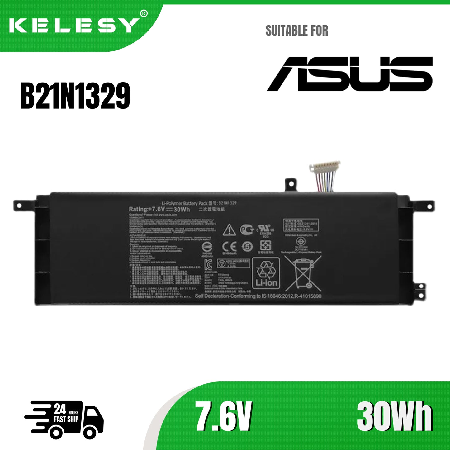 KELESY NEW B21N1329 Laptop Battery For ASUS D553M F453 F453MA F553M P553 P553MA X453 X453MA X553 X553M X553B X553MA X403M X503M