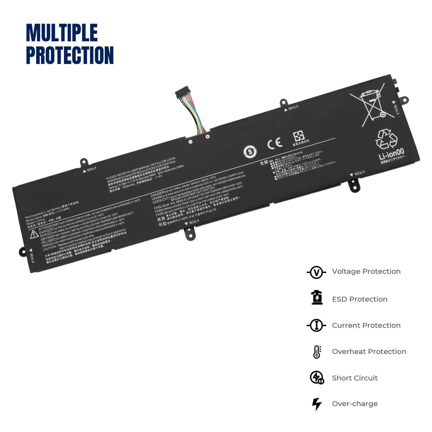 KELESY New Genuine Original L17C4PB1 15.36V 79Wh Laptop Battery for Lenovo IdeaPad 720S-15IKB(81AC001AGE) V730-15-ISE L17C4PB1
