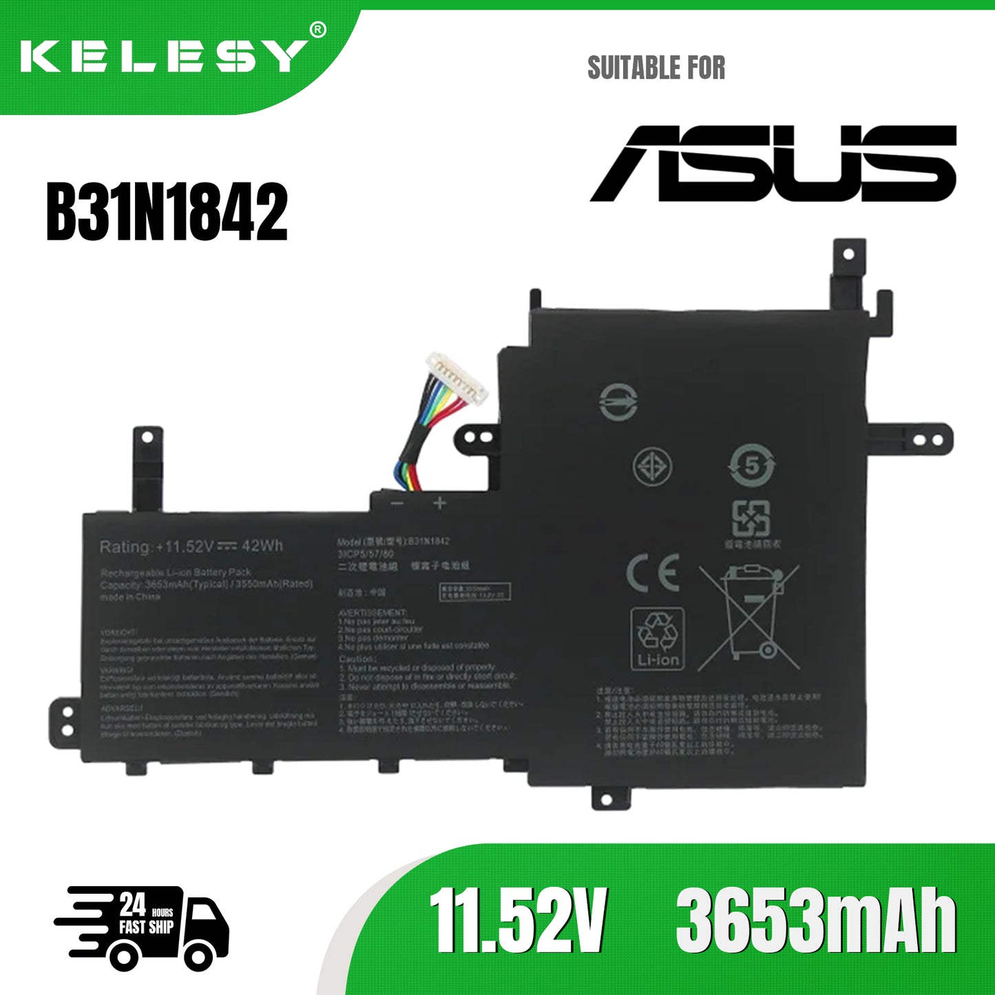 KELESY B31N1842 Laptop Battery For ASUS VivoBook F513EA F513EP F513IA K513E K513EA K513EP KM513UA M513IA M513UA S513EA S513F