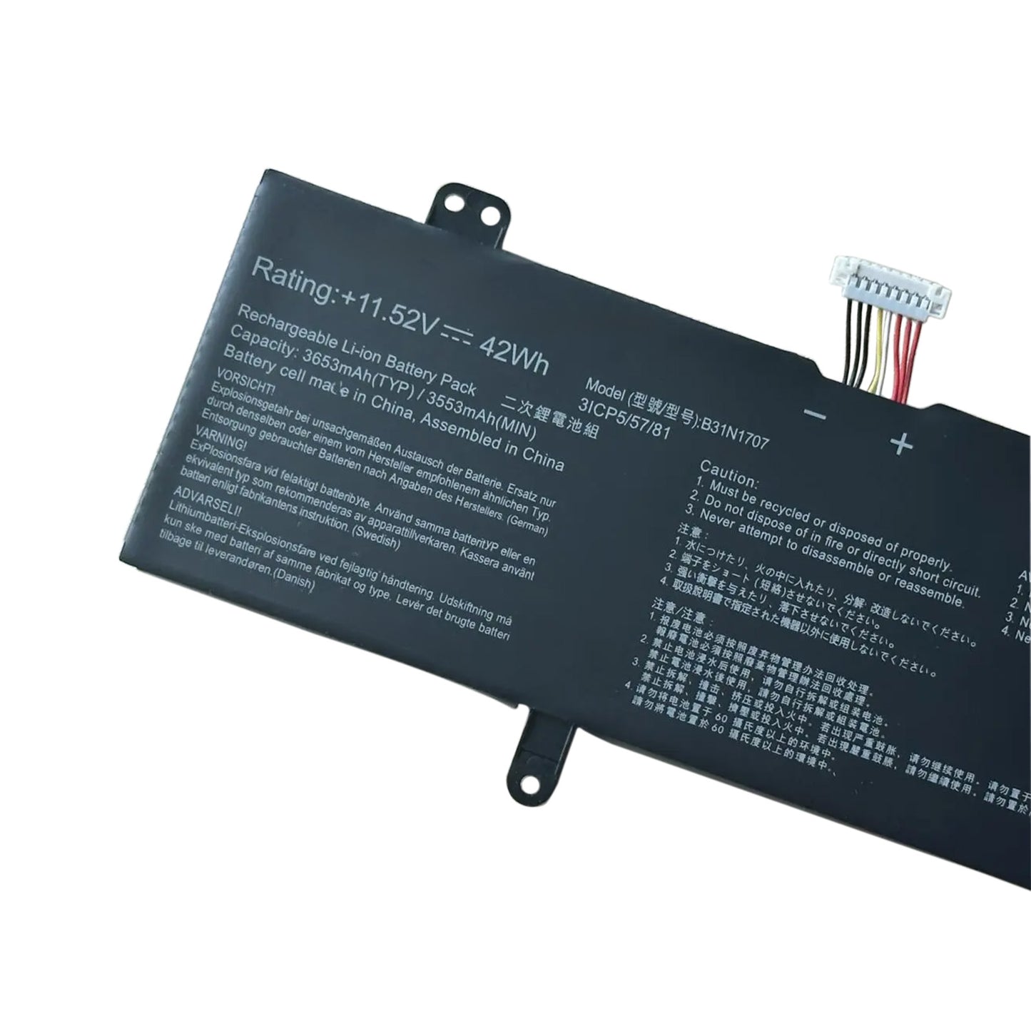 KELESY Batería para portátil ASUS Vivobook X411UA, X411UF, X411UN, X411UQ, S14, S410UA, S410UN, 11,52 V, 42WH, B31N1707
