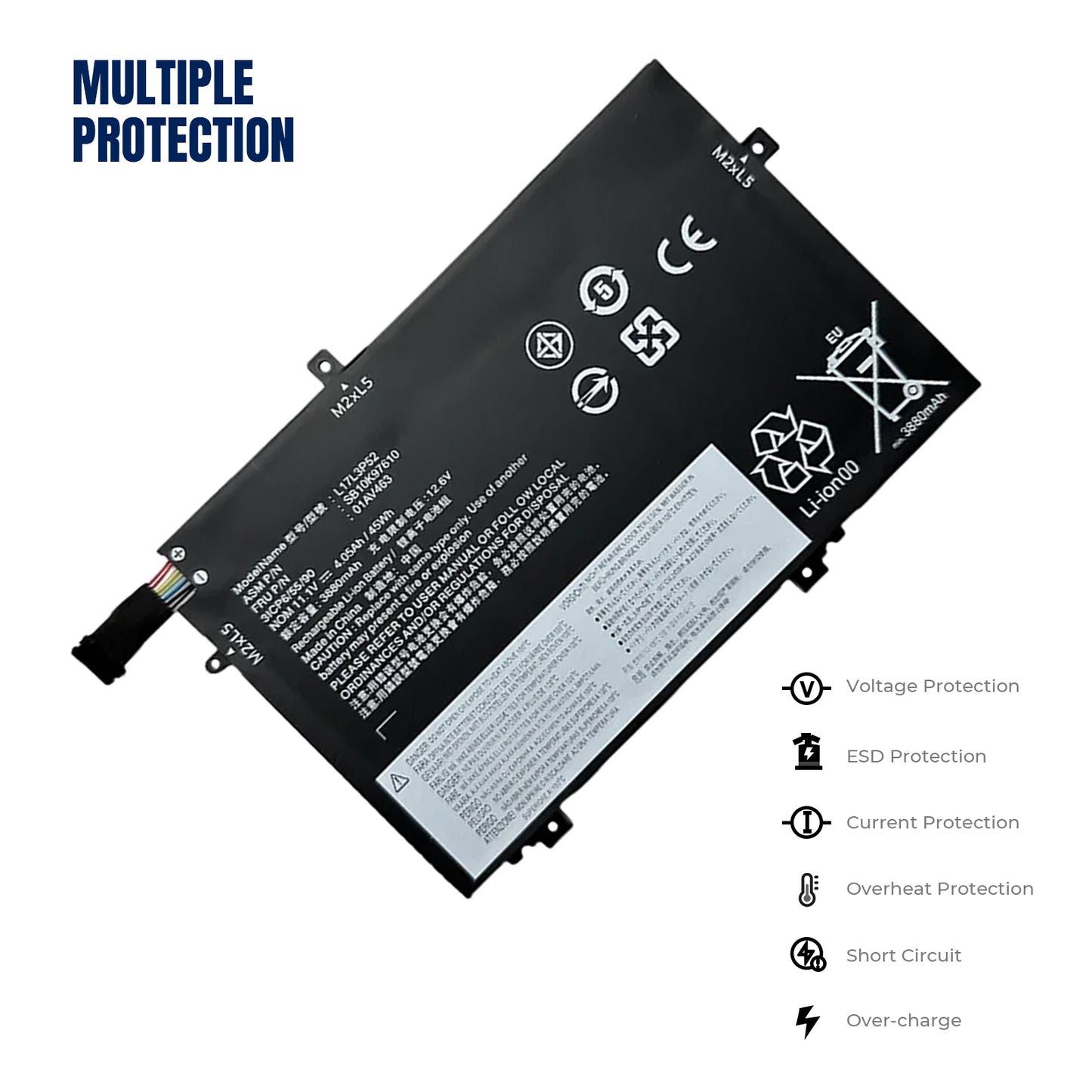 KELESY L17L3P52 para Lenovo ThinkPad L480 L490 L580 L590 L14 L15 batería del ordenador portátil de la serie 01AV464 L17M3P54