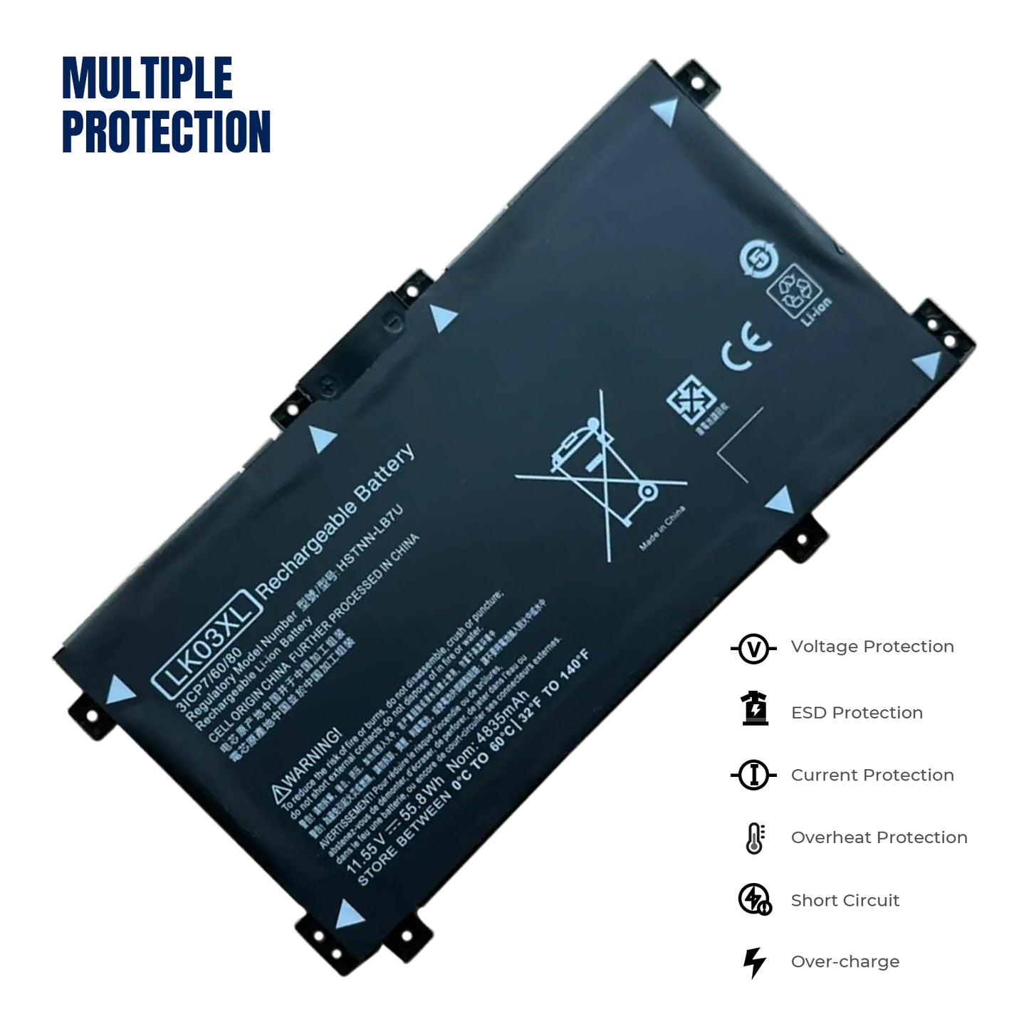 KELESY LK03XL Laptop Battery For HP envy 15 x360 15-bp 15-cn TPN-W127 W128 W129 W132 HSTNN-LB7U HSTNN-UB7I HSTNN-IB8M LB8J
