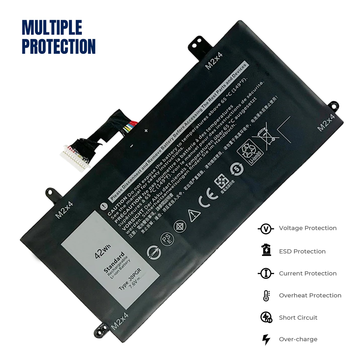 KELESY 7.6V 42Wh J0PGR Battery For Dell Latitude 12 5285 5290 2-in-1 T17G Series Laptop JOPGR T17G X16TW 1WND8 Replacement In