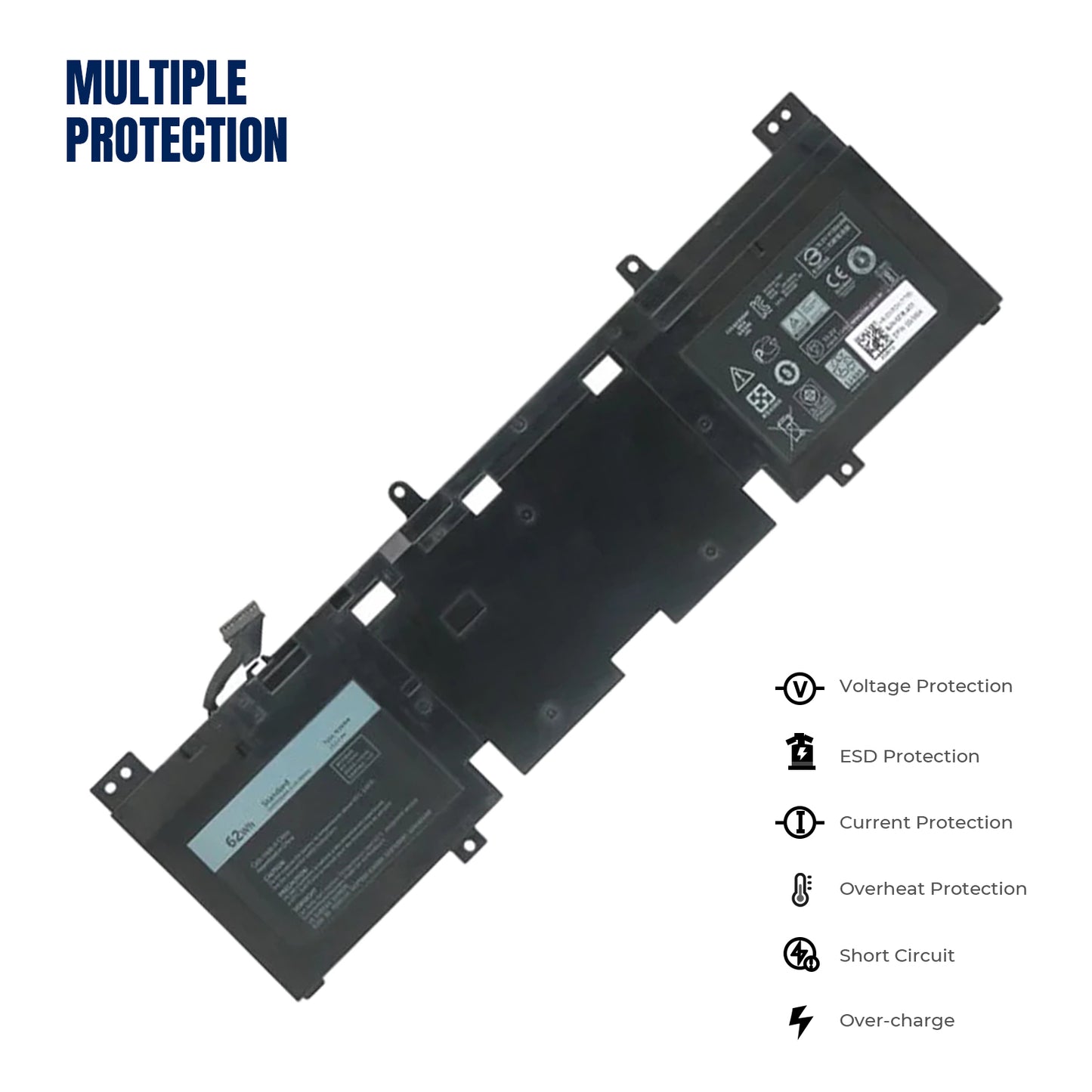 KELESY 3V806 N1WM4 Battery For DELL Alienware 13 R2 Series ALW13ED-2708 ALW13ED-2608 ALW13ED-1508 62N2T 2P9KD 51WH 62WH