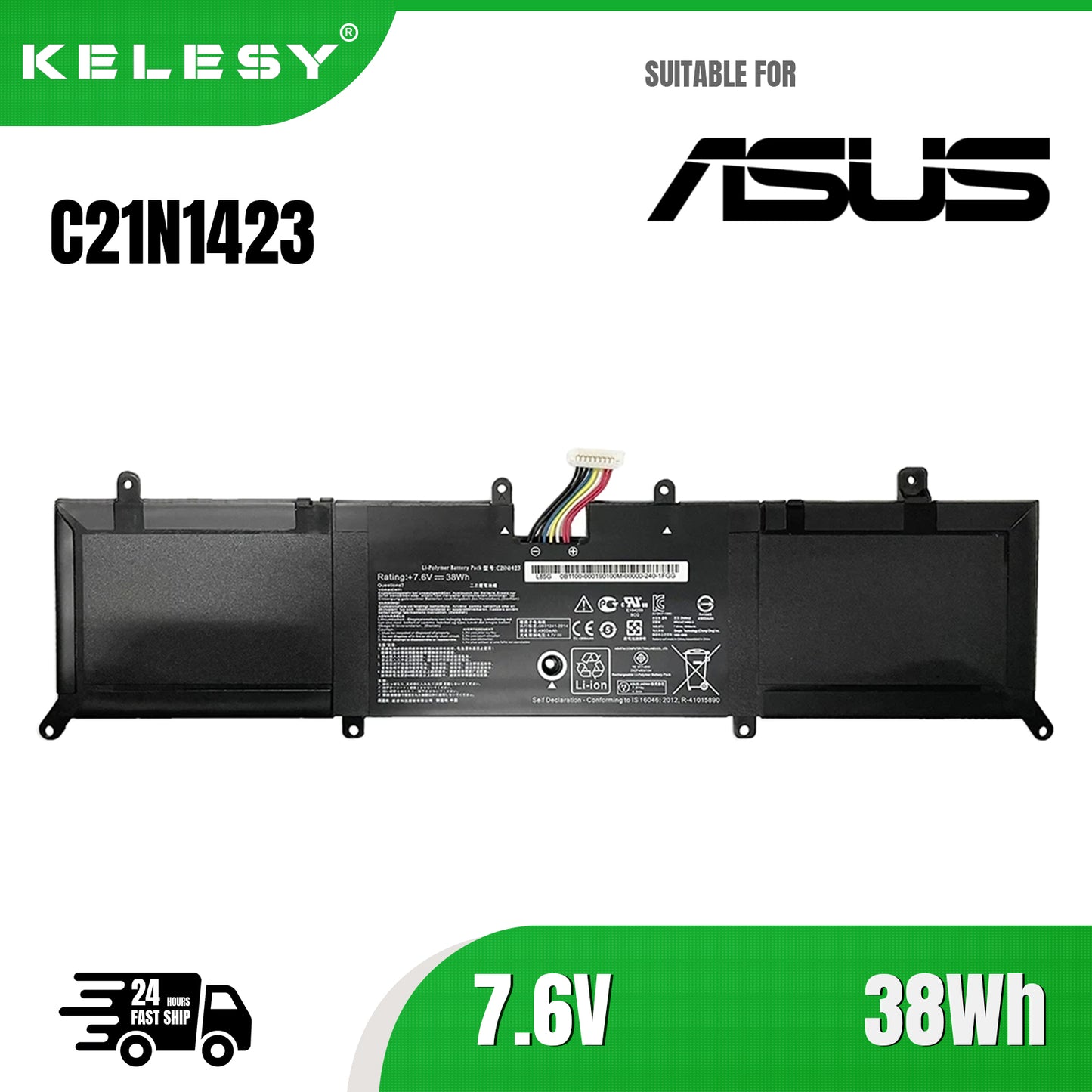 KELESY C21N1423 7.6V 38Wh 4900mAh Laptop Battery For ASUS F302U X302LA X302L R301LA F302LJ R4036H X302LJ Series X302LJ-R4073