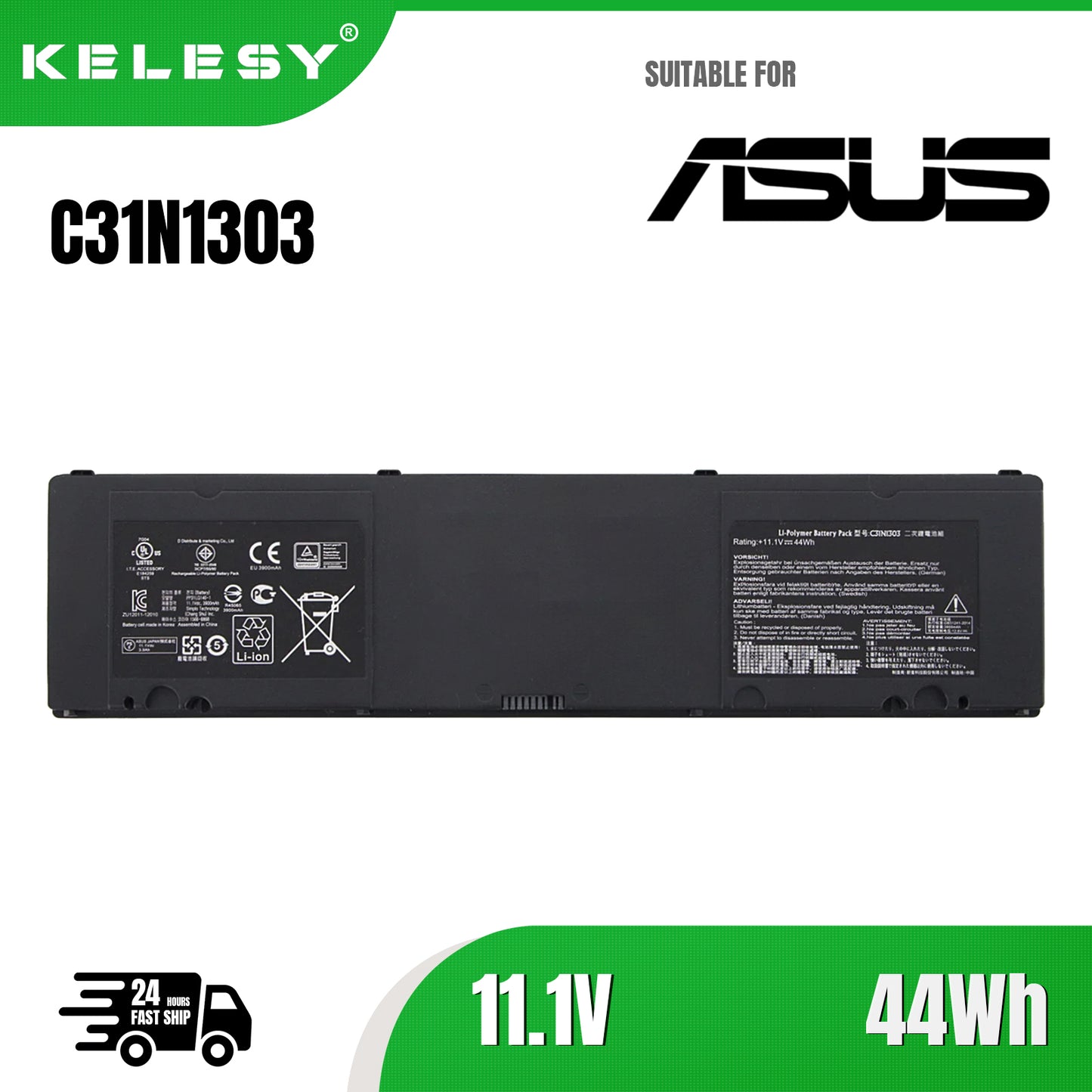 KELESY новый оригинальный аккумулятор C31N1303 для ноутбука Asus PRO Essential PU401 PU401L PU401LA E401LA серии ноутбуков 11,1 В 44 Вт·ч 3900 мА·ч