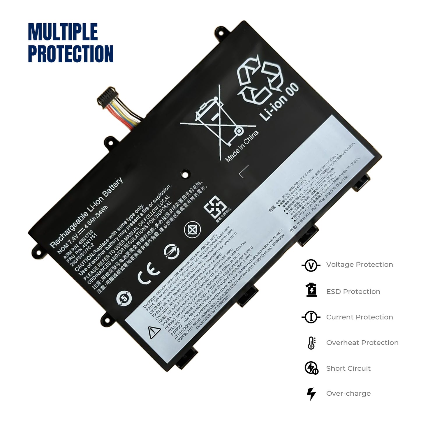 KELESY Baterías + herramientas para Lenovo Yoga, 4600mah, 11E, 45N1750, 45N1751, 45N1748, 45N1749, nuevas