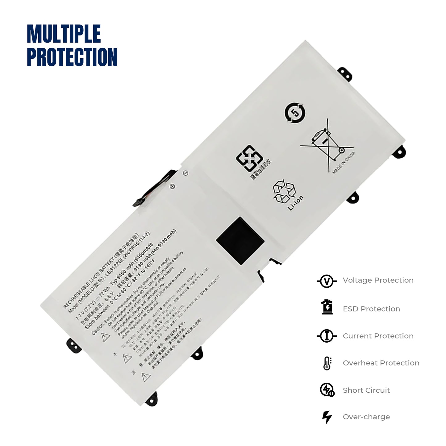 KELESY batería para ordenador portátil LBS1224E LBR1223E, 7,7 V, 72Wh, 9130mAh, para LG Gram 2018, 13Z980, 14Z980, 15Z980