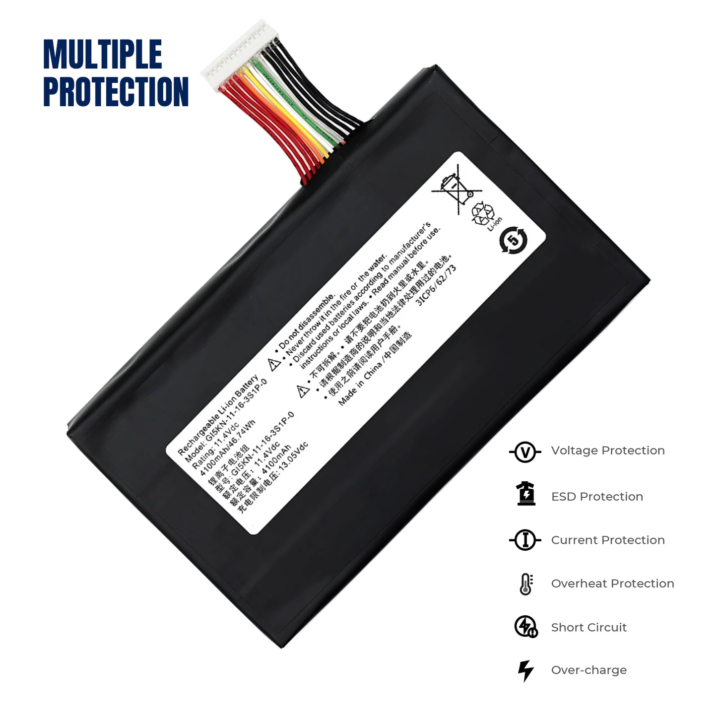 KELESY GI5KN-00-13-3S1P-0 Laptop-Akku für Clevo GI5KN-11-16-3S KP7D2 GI5KN Z7-KP7D2 Z7-KP7GT 11,4 V 4100 mAh
