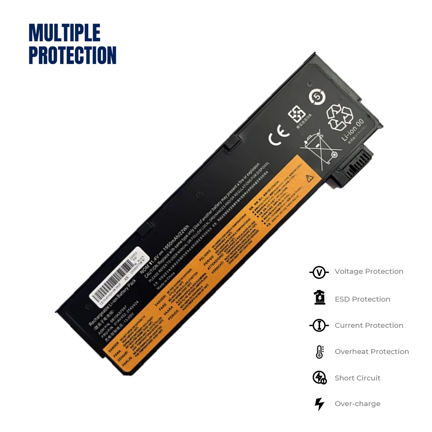 KELESY Nueva batería de ordenador portátil Oem 61 para Lenovo ThinkPad T570 T470 T480 T580 P51S P52S01AV423 01AV424 01AV425
