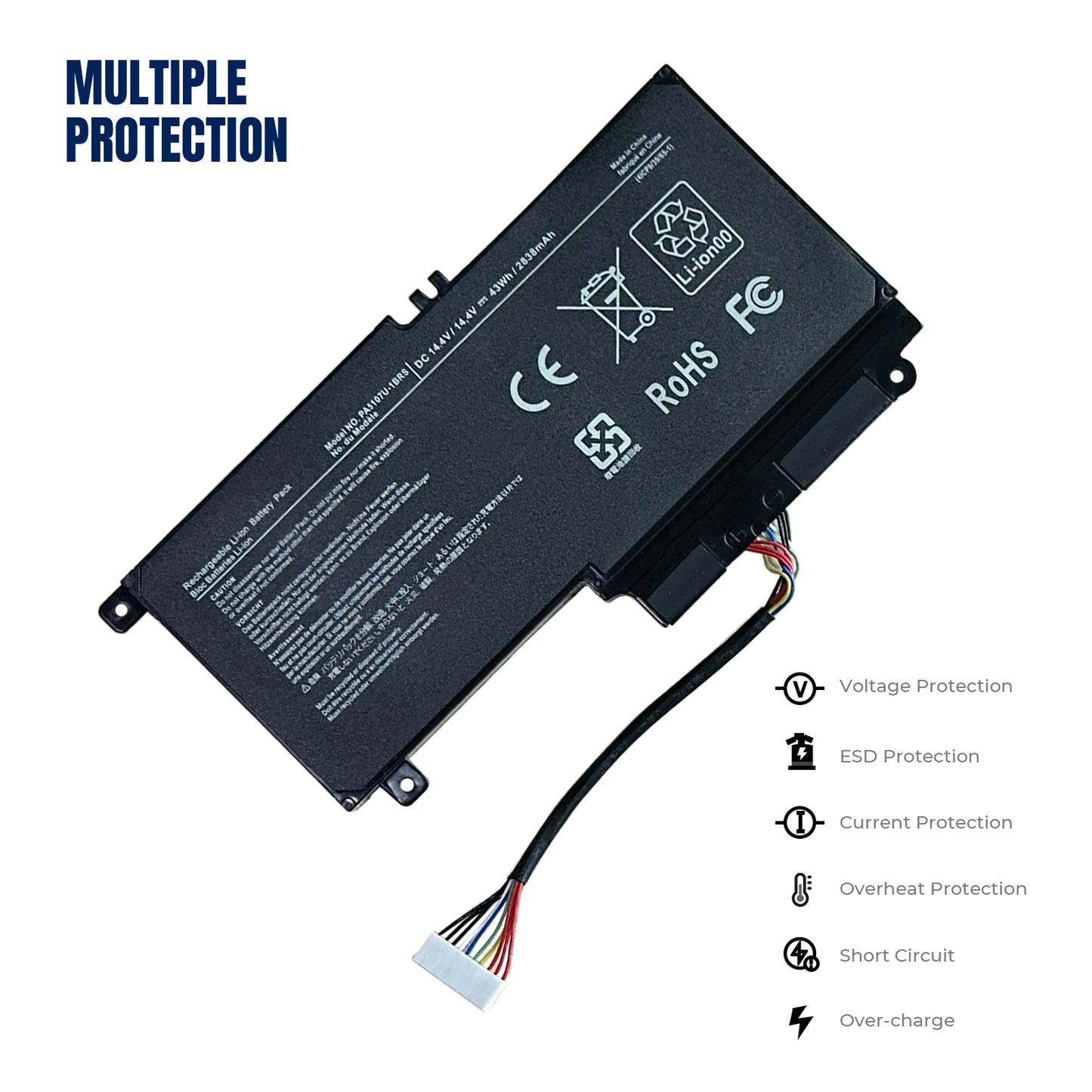 KELESY Batería de PA5107U-1BRS PA5107U para Toshiba Satellite L45, L45D, L50, P55, P55-A5312, L55, L55T, P50-A, P55, S55-A5275