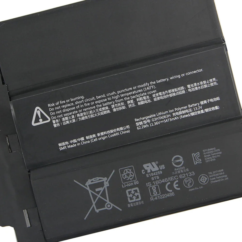 KELESY New Replacement Battery 5473mAh G3HTA062H For Microsoft Surface Book 3 15" G3HTA063H Rechargeable Batteries