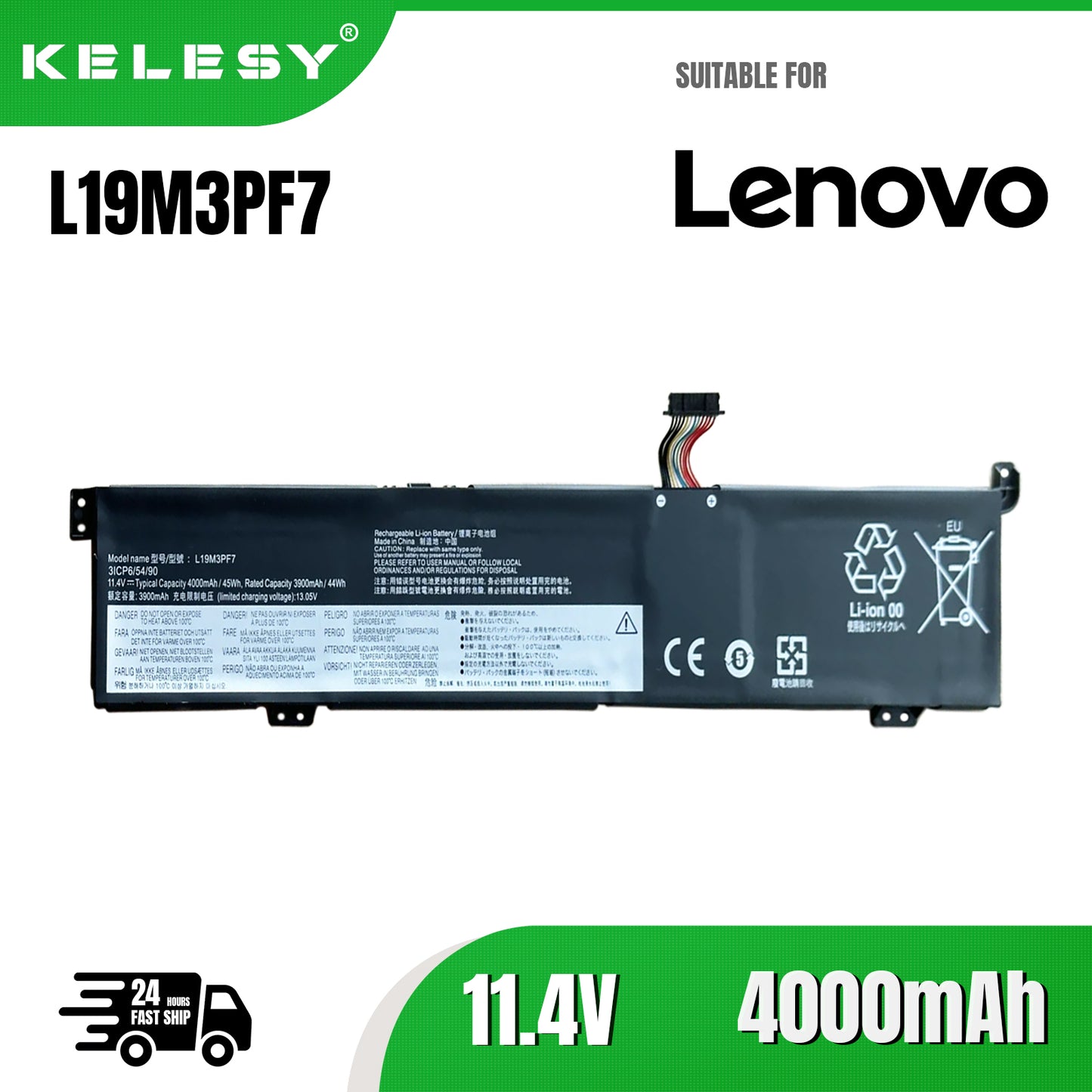 KELESY Batería L19M3PF7 L19D3PF4 L19L3PF3 para portátil, para Lenovo Ideapad Creator 5-15IMH05 Gaming 3-15ARH05 Series, 4000mAh
