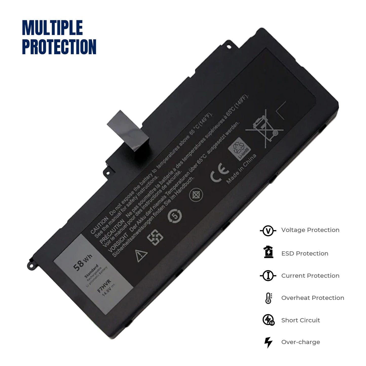 Аккумулятор для ноутбука KELESY F7HVR 58Wh 9HRXJ 89JW7 T2T3J для Dell Inspiron 14 5447 7000 7437,15 5547 7537,17 7737 7746 Latitude 3150
