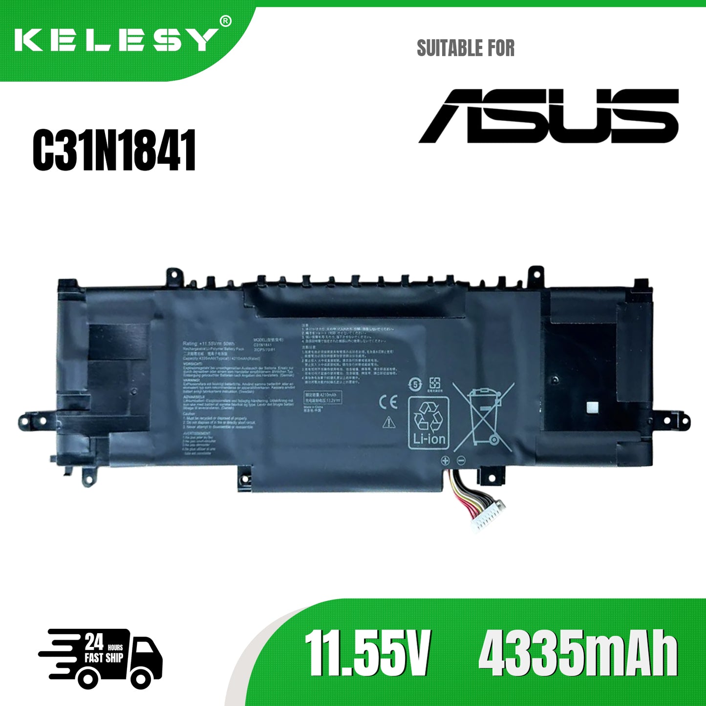 KELESY C31N1841 Laptop Battery For ASUS ZenBook UX334FL UX333FAC UX433FL UX433FLC UM433DA UM433IQ UM434DA UM434IQ 11.55V 50WH