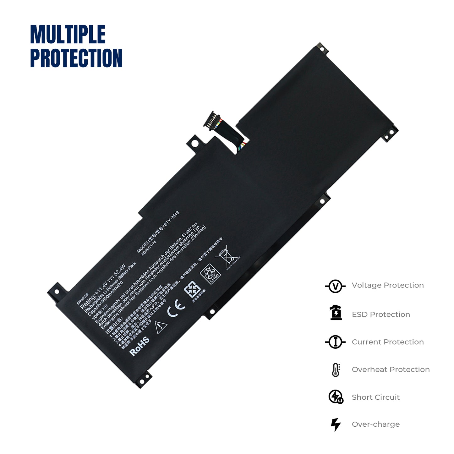 KELESY BTY-M49 11.4V 52.4WH Laptop Battery for Msi Prestige 14 A10M A10SC A10RAS A11SCX A11SC