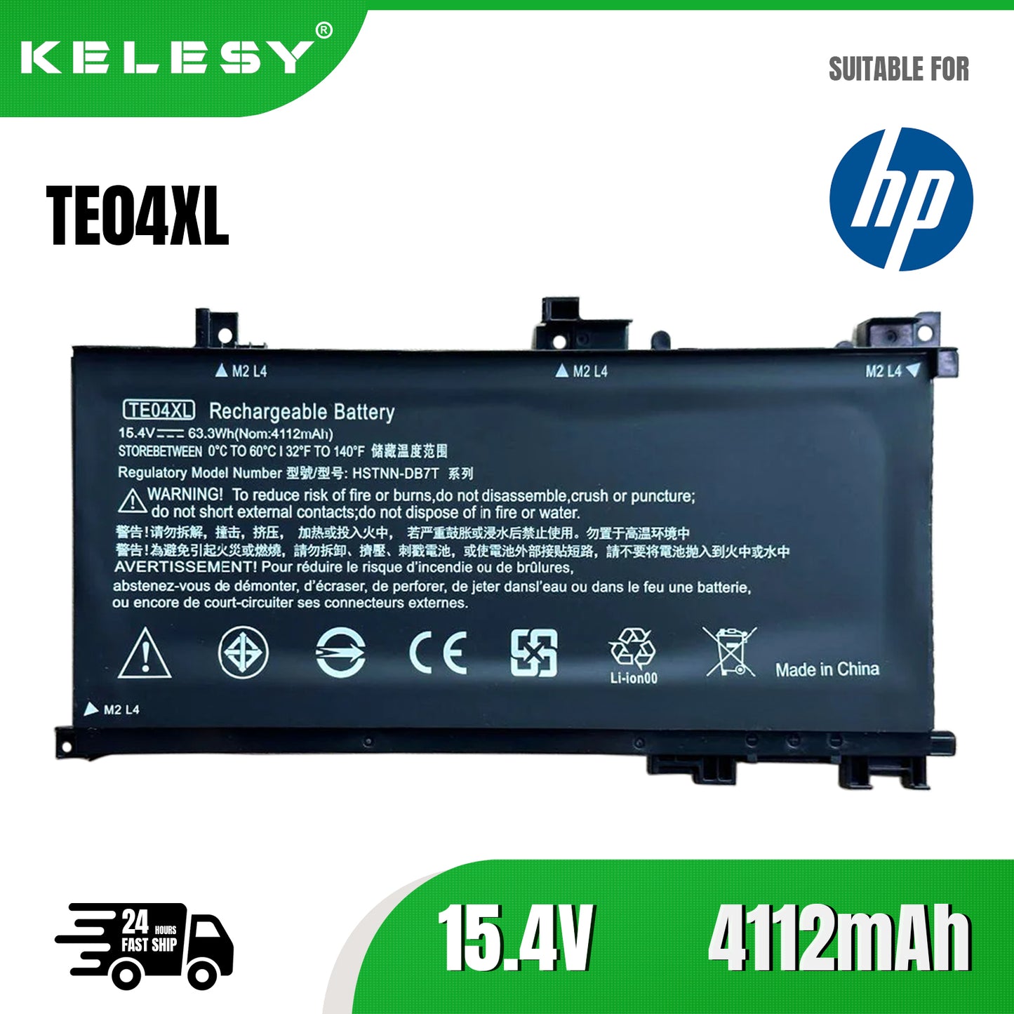 KELESY DB7T TE04XL Battery For HP OMEN 15-ax200 15-ax210TX 15-ax235nd 15-ax202na 905277-855 HSTNN-DB7T 905175-2C1 HSTNN-UB7A