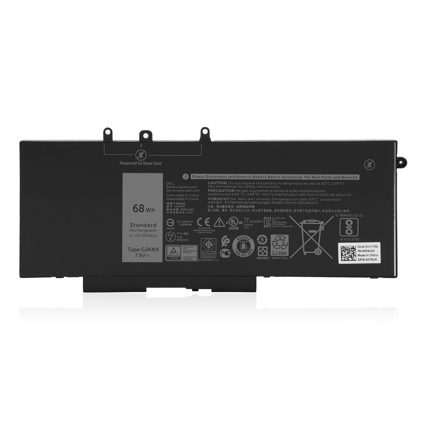 KELESY GJKNX Laptop Battery For DELL Latitude E5480 5580 5490 5590 For DELL Precision M3520 M3530 GD1JP 7.6V 68WH