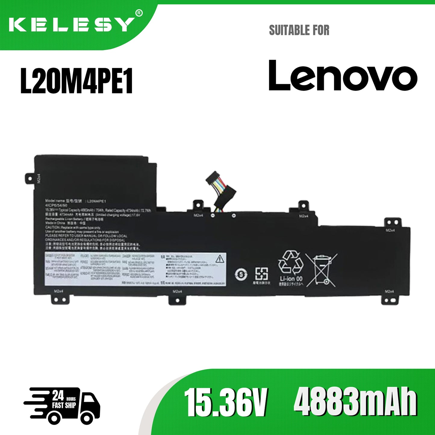 KELESY L20M4PE1 15.36v 75wh Rechargeable Laptop Battery for Lenovo IdeaPad 5 PRO XiaoXin Pro16 2021 RTX 16ACH6-82L5 16ARH7-82S