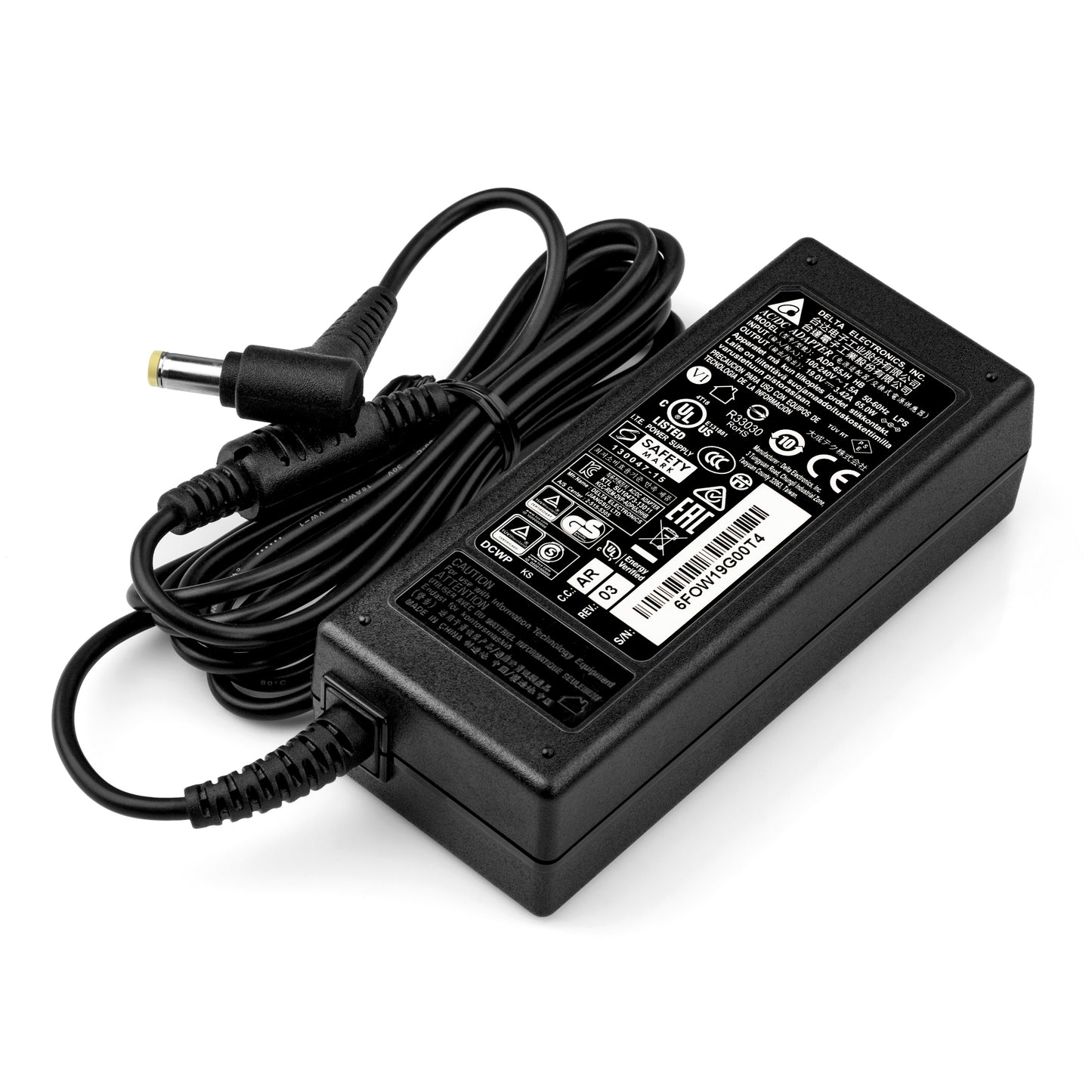 DELTA Laptop AC Adapter for Acer 65W 5.5*1.7 Yellow Tip, ADP-65JH HB