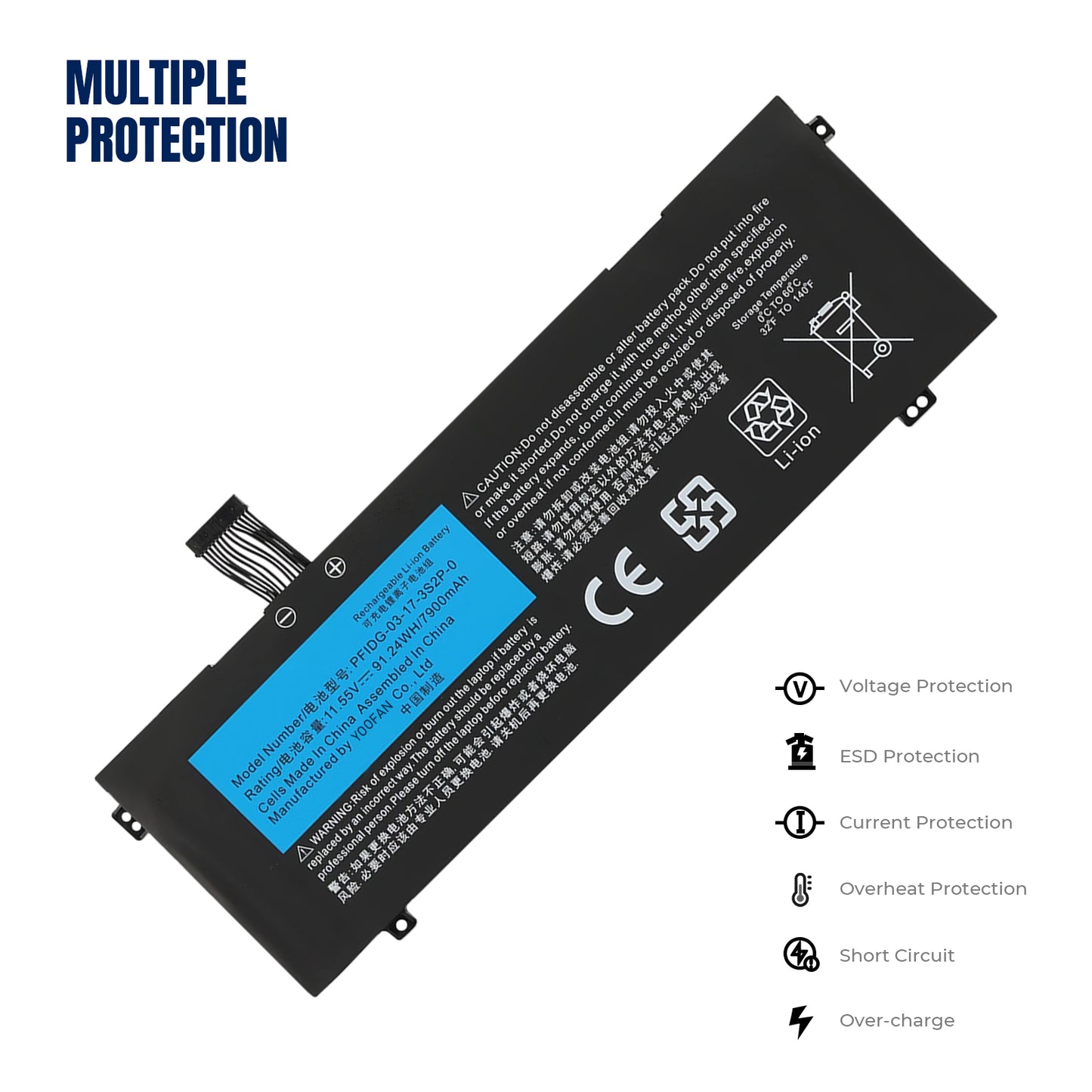 KELESY Batería de PFIDG-03-17-3S2P-0 para ordenador portátil, pila para Getac S2 UMI Air S1 Plus, para MECHREVO Code 01 Air II