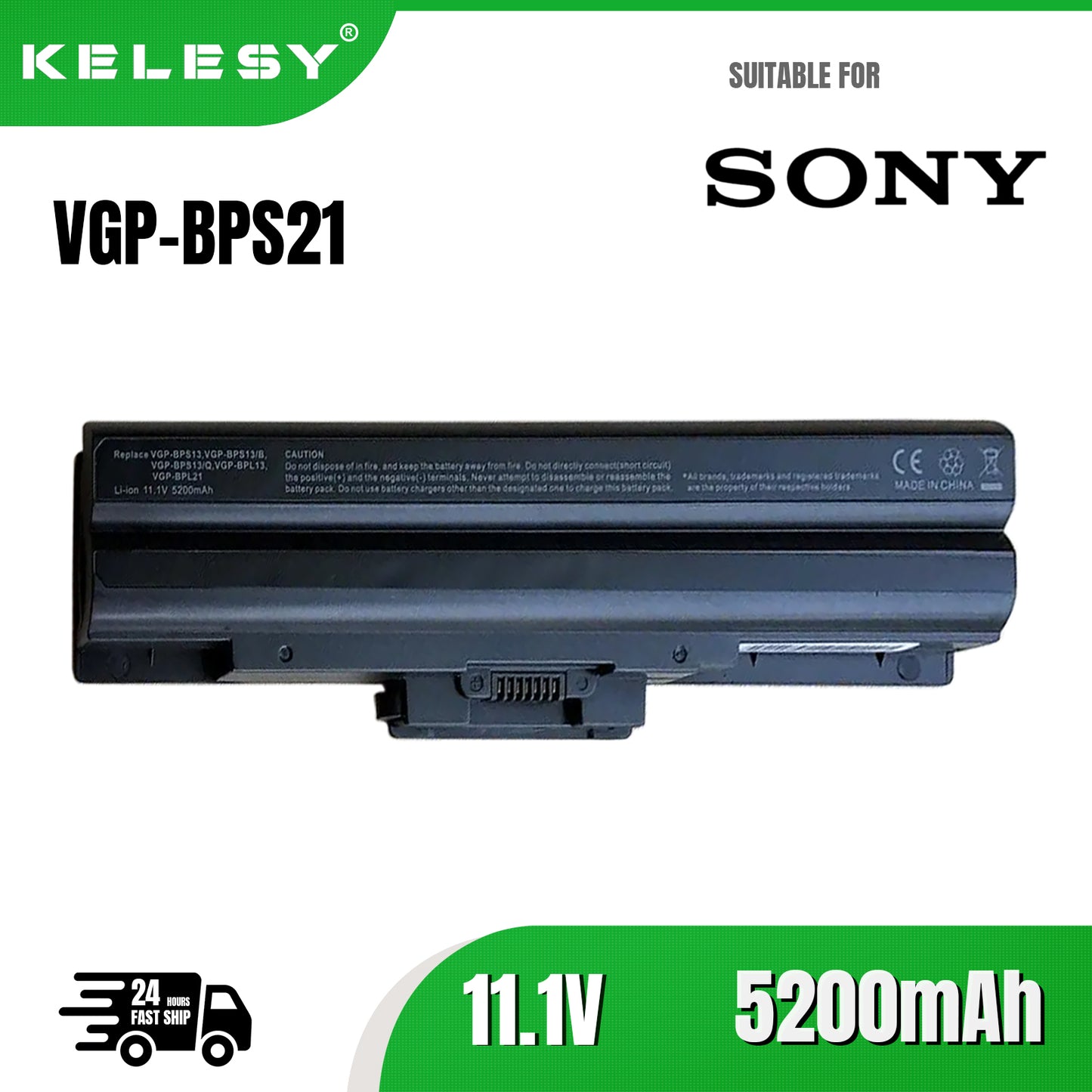 KELESY Batterie VGP-BPS21 VGP-BPS21A für Sony VGP, BPS21A, BPS21B, BPL21, VGP-BPS13/B, BPS13/B, VGP-BPS13, SVE11, VGN-CS27